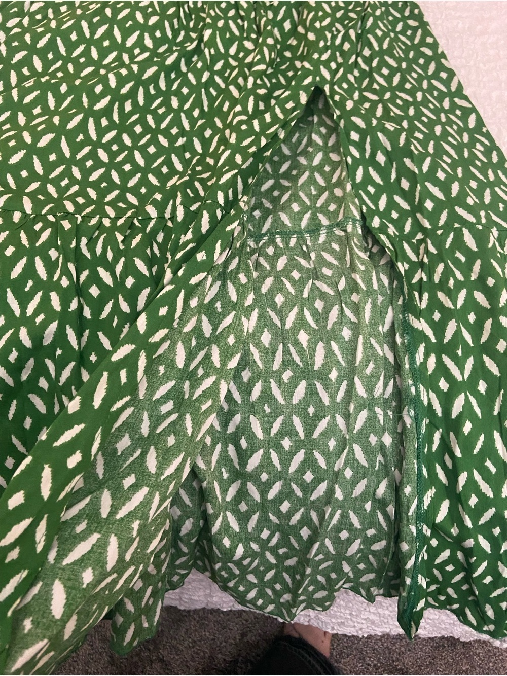 NWT BOUTIQUE MILLIBON GREEN PRINTED MAXI DRESS SIZE LARGE - Picture 6 of 10